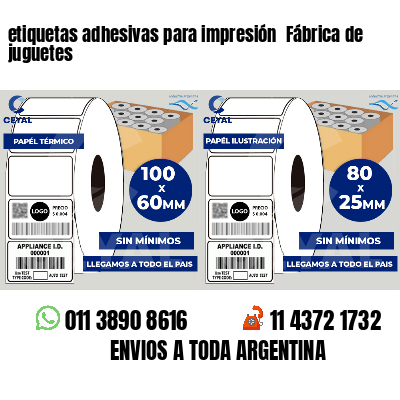 etiquetas adhesivas para impresión  Fábrica de juguetes