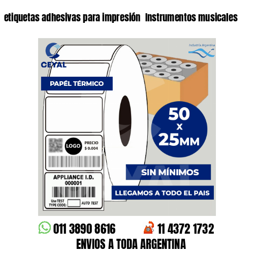 etiquetas adhesivas para impresión  Instrumentos musicales