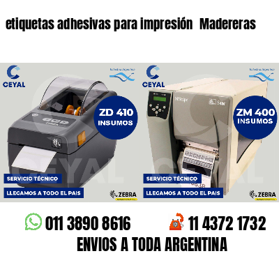 etiquetas adhesivas para impresión  Madereras