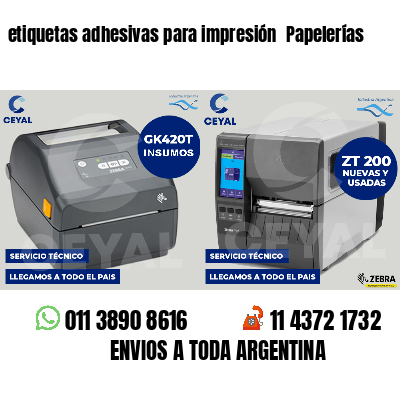 etiquetas adhesivas para impresión  Papelerías