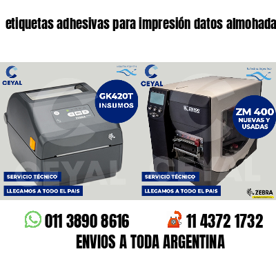 etiquetas adhesivas para impresión datos almohadas