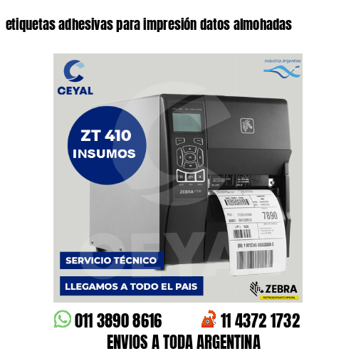 etiquetas adhesivas para impresión datos almohadas