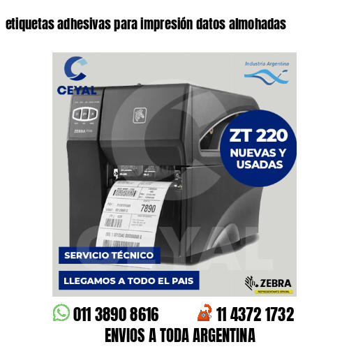 etiquetas adhesivas para impresión datos almohadas