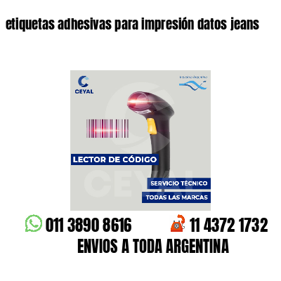 etiquetas adhesivas para impresión datos jeans