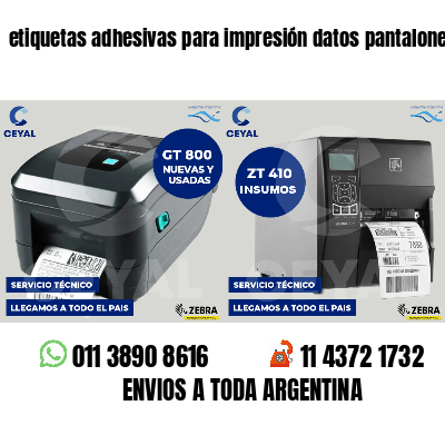 etiquetas adhesivas para impresión datos pantalones