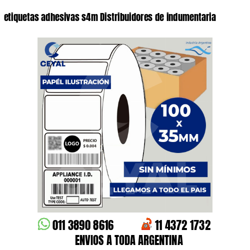 etiquetas adhesivas s4m Distribuidores de indumentaria