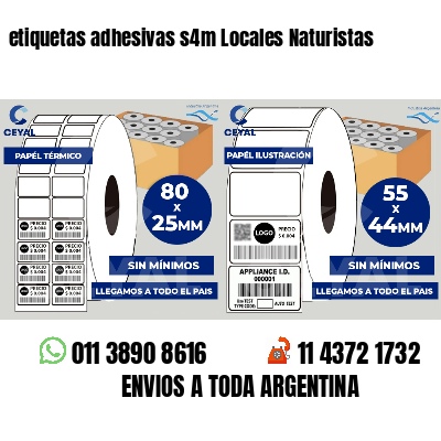 etiquetas adhesivas s4m Locales Naturistas