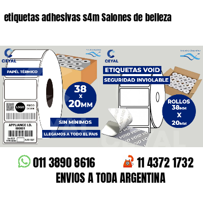 etiquetas adhesivas s4m Salones de belleza