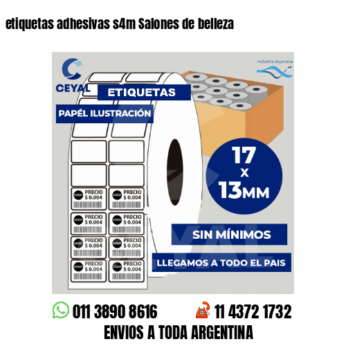 etiquetas adhesivas s4m Salones de belleza