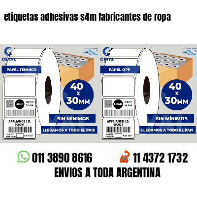 etiquetas adhesivas s4m fabricantes de ropa