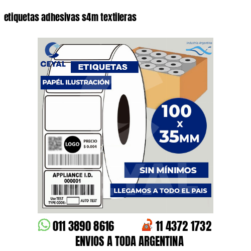 etiquetas adhesivas s4m textileras