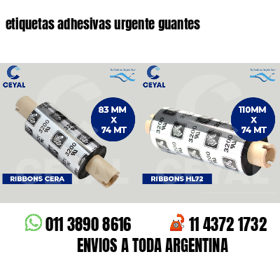 etiquetas adhesivas urgente guantes