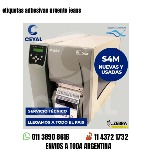 etiquetas adhesivas urgente jeans