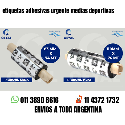 etiquetas adhesivas urgente medias deportivas