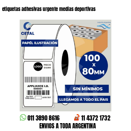 etiquetas adhesivas urgente medias deportivas