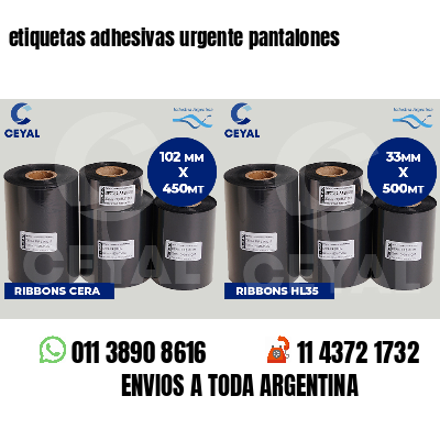 etiquetas adhesivas urgente pantalones