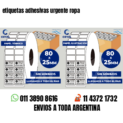 etiquetas adhesivas urgente ropa