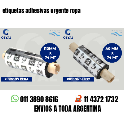 etiquetas adhesivas urgente ropa