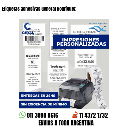 Etiquetas adhesivas General Rodríguez