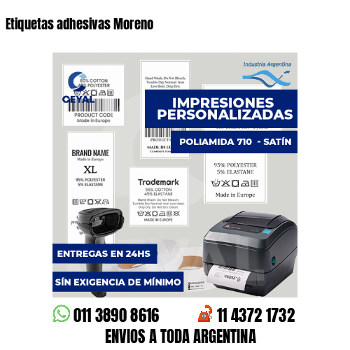 Etiquetas adhesivas Moreno