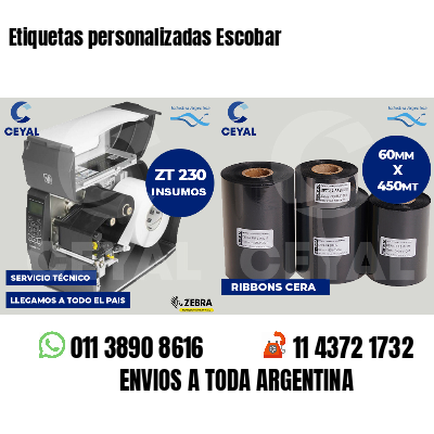 Etiquetas personalizadas Escobar