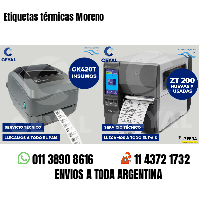 Etiquetas térmicas Moreno