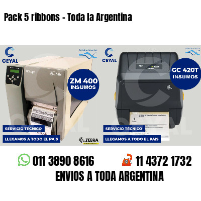 Pack 5 ribbons - Toda la Argentina