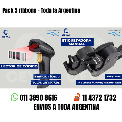 Pack 5 ribbons - Toda la Argentina