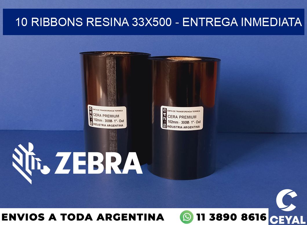 10 Ribbons resina 33x500 - Entrega inmediata