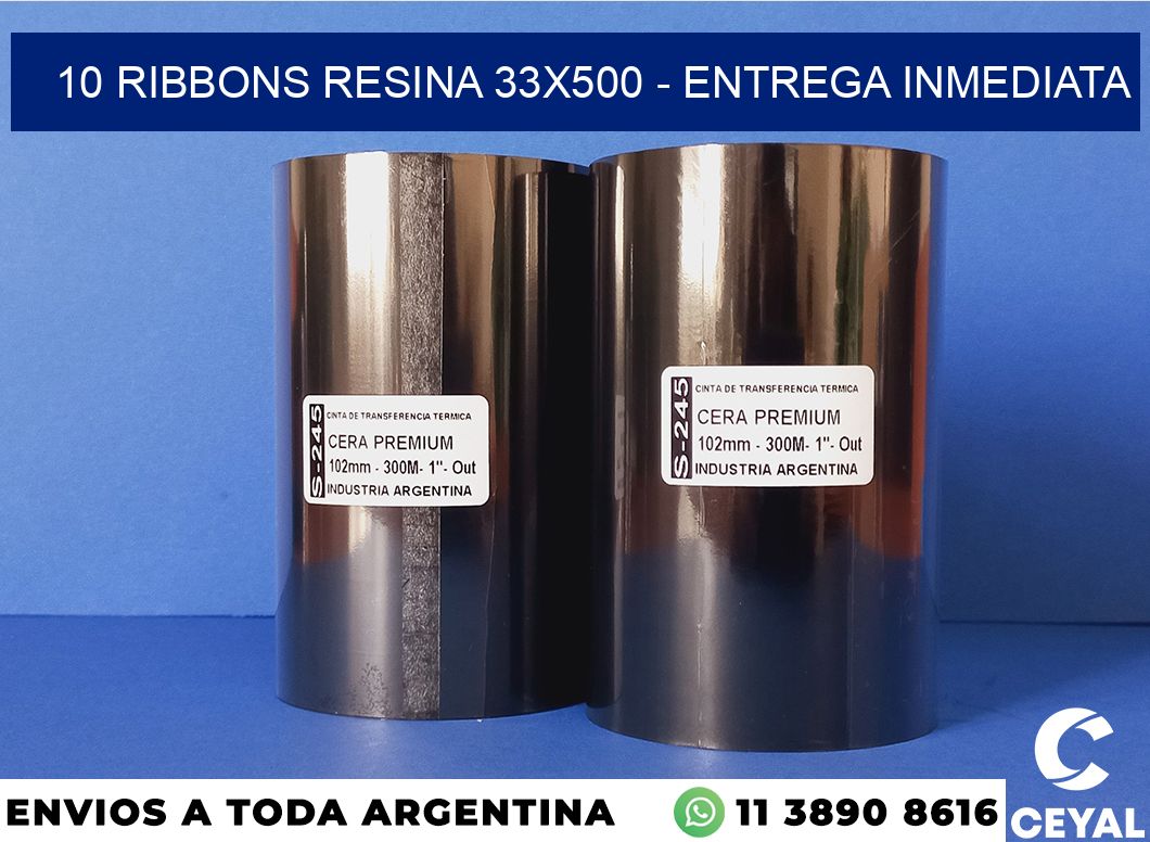 10 Ribbons resina 33×500 – Entrega inmediata