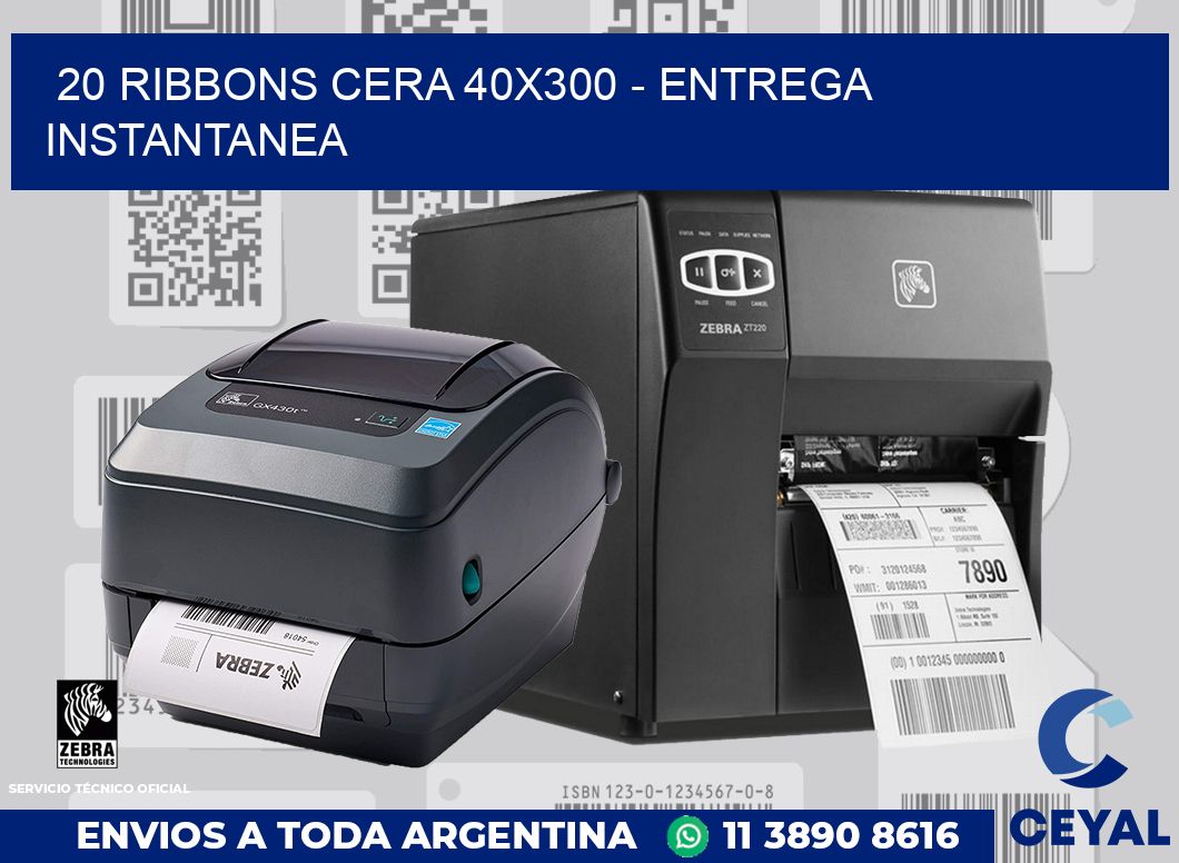 20 Ribbons cera 40x300 - entrega instantanea