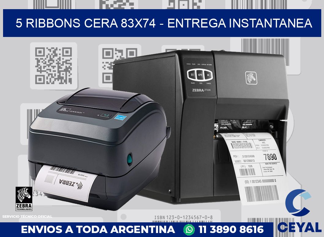 5 Ribbons cera 83x74 - entrega instantanea