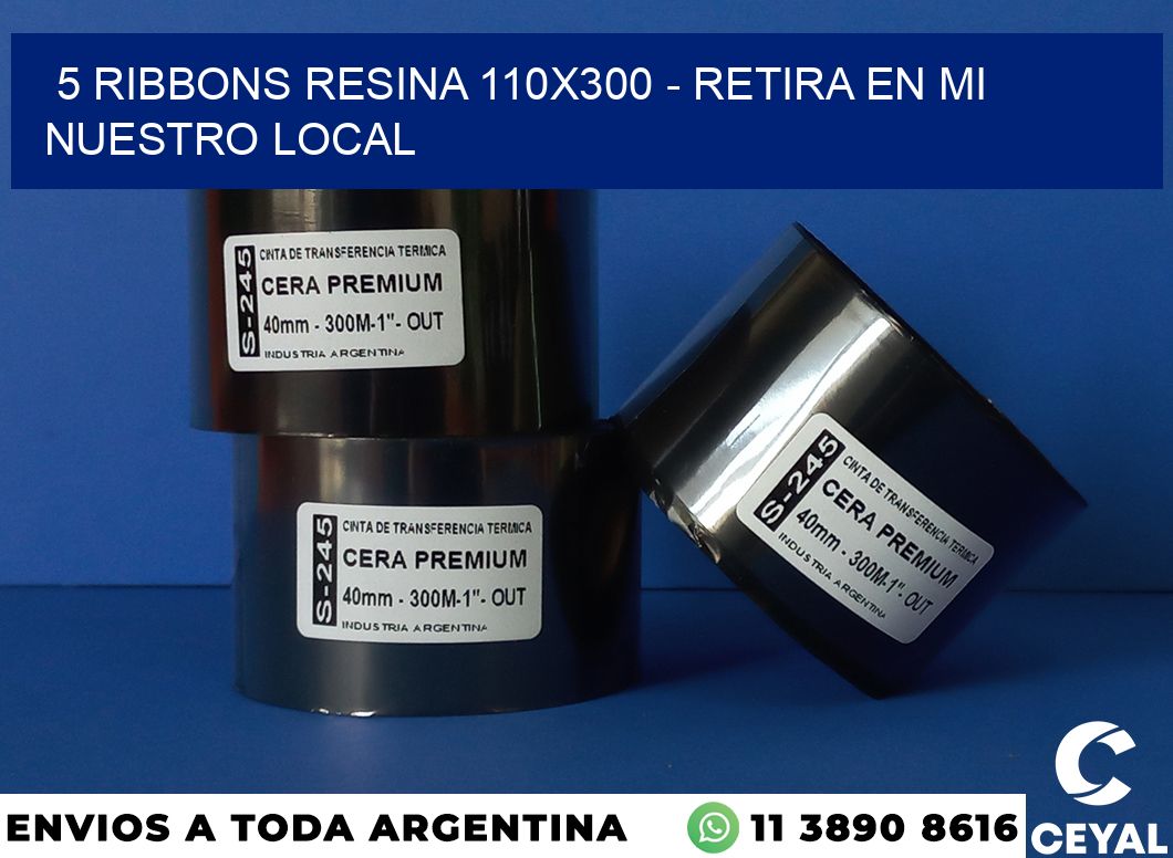 5 Ribbons resina 110×300 – retira en mi nuestro local