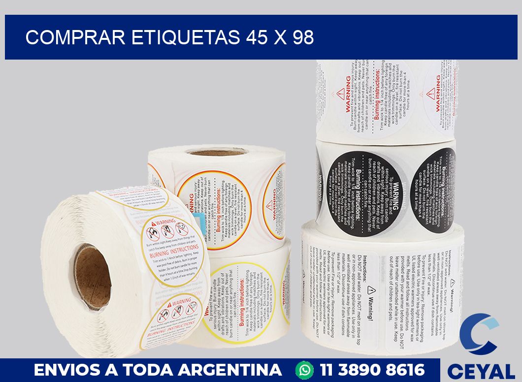 Comprar etiquetas 45 x 98