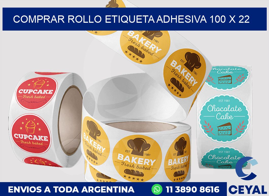 Comprar rollo etiqueta adhesiva 100 x 22