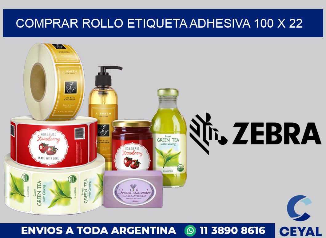 Comprar rollo etiqueta adhesiva 100 x 22