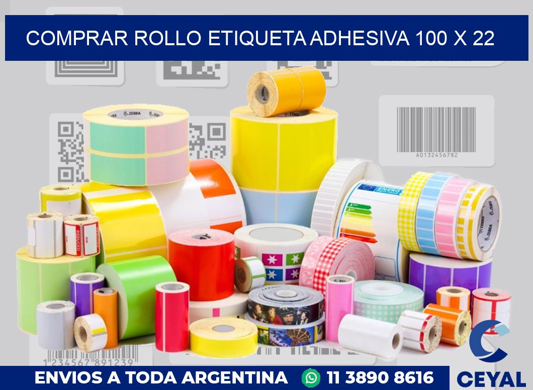 Comprar rollo etiqueta adhesiva 100 x 22