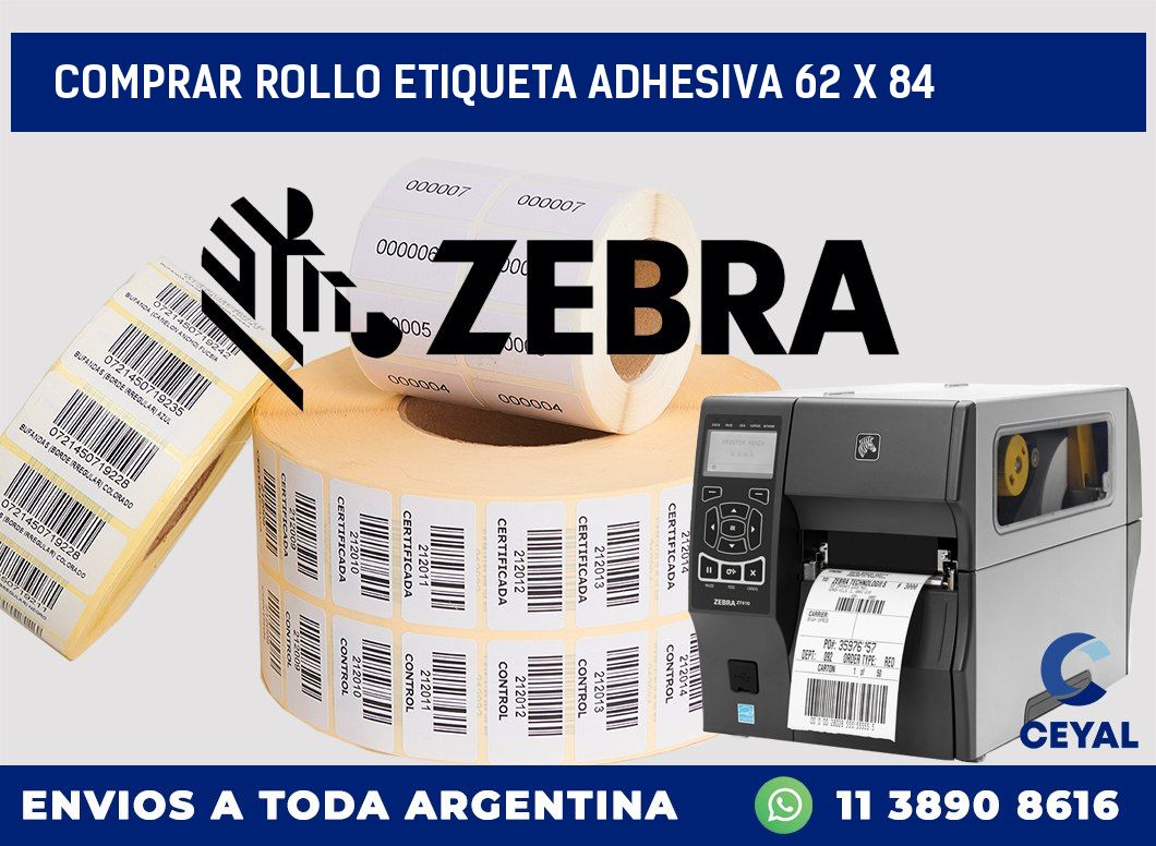 Comprar rollo etiqueta adhesiva 62 x 84