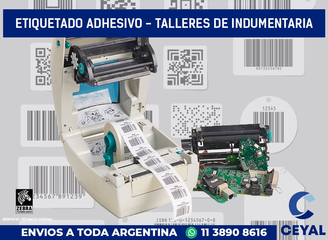 Etiquetado adhesivo - Talleres de indumentaria