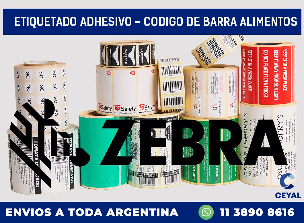 Etiquetado adhesivo - codigo de barra alimentos