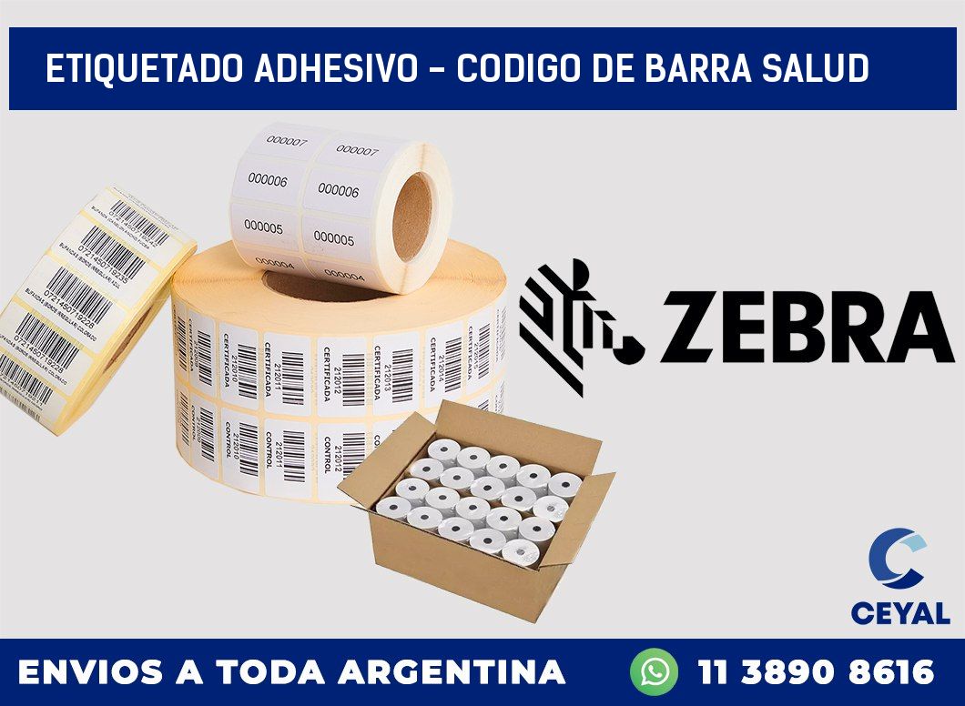 Etiquetado adhesivo – codigo de barra salud