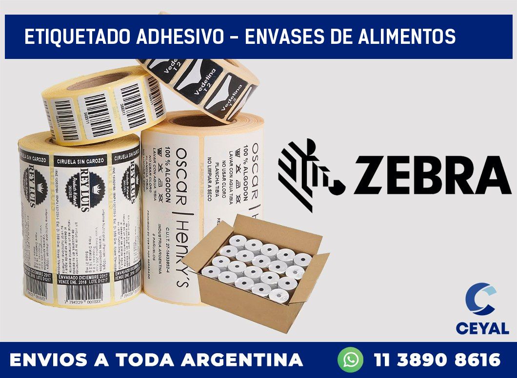 Etiquetado adhesivo – envases de alimentos