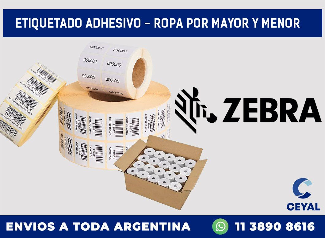 Etiquetado adhesivo – ropa por mayor y menor