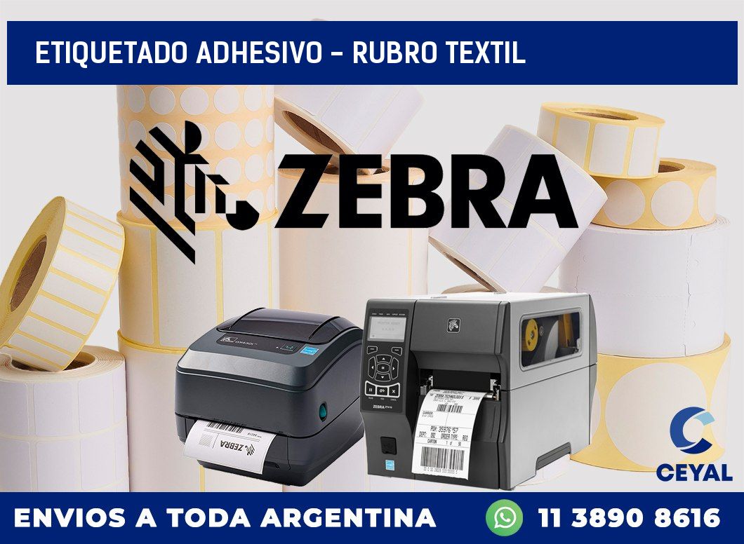 Etiquetado adhesivo - rubro textil