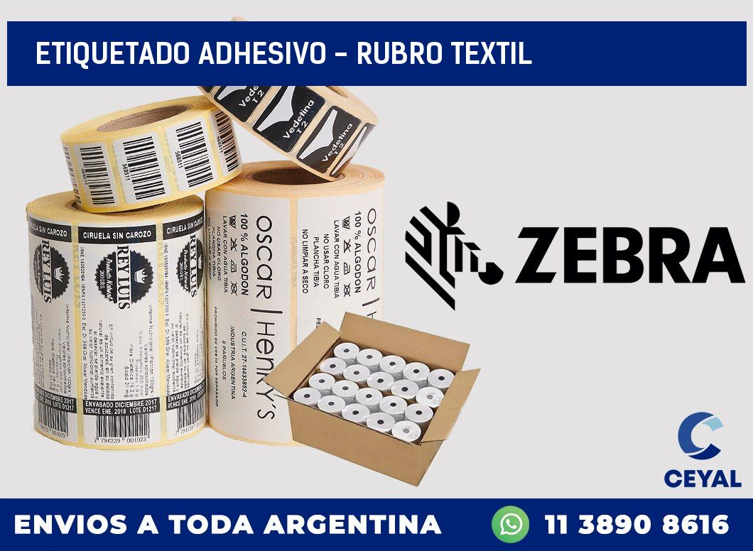 Etiquetado adhesivo – rubro textil