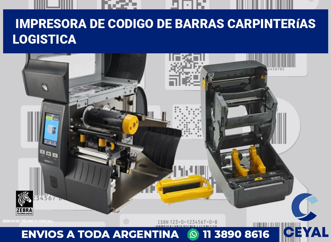 Impresora de codigo de barras Carpinterías logistica