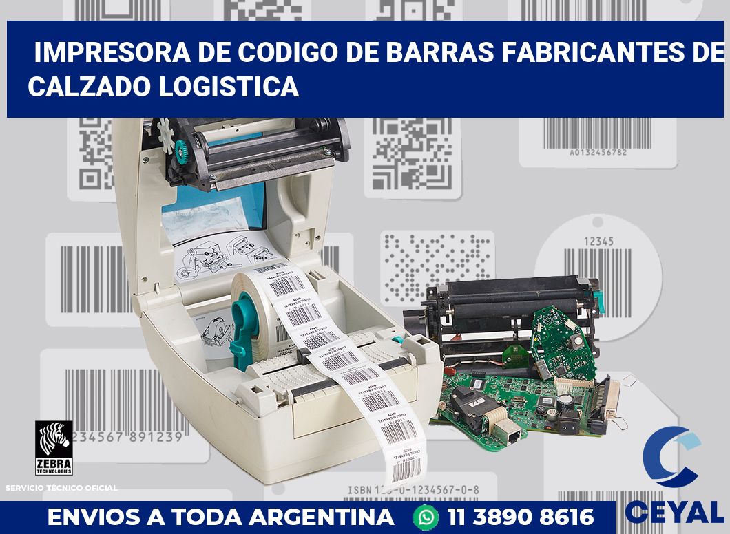 Impresora de codigo de barras Fabricantes de calzado logistica