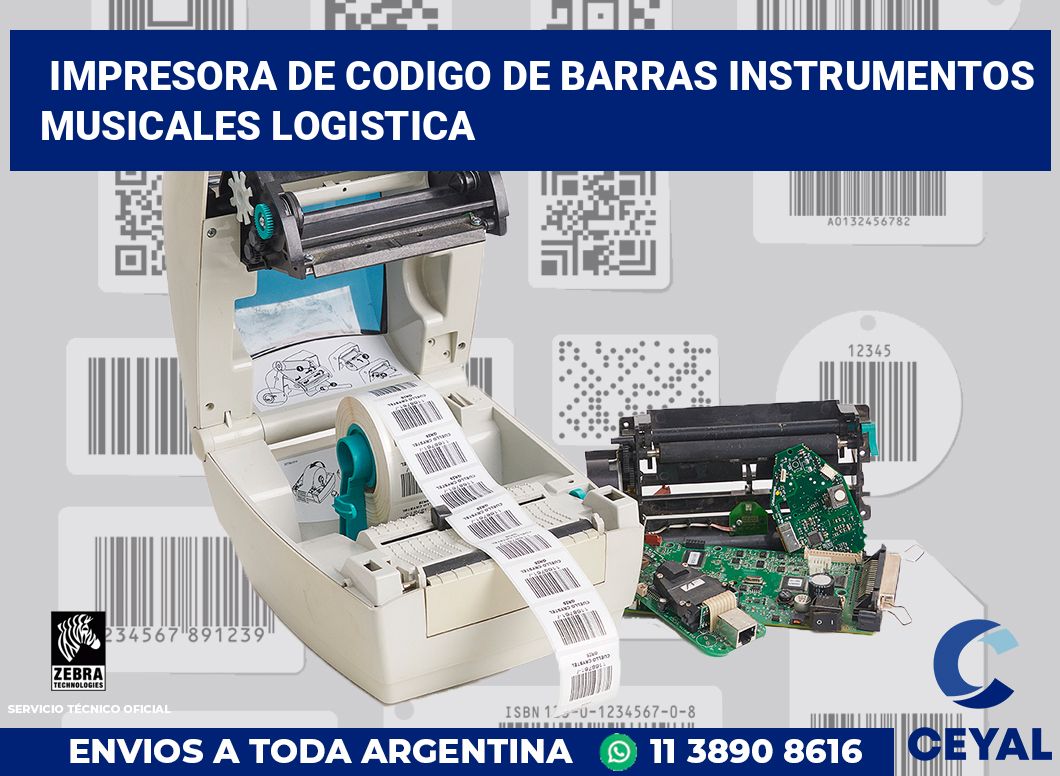 Impresora de codigo de barras Instrumentos musicales logistica