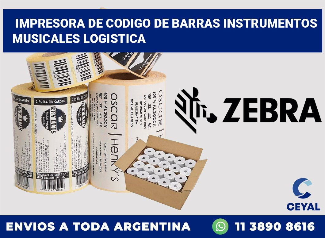 Impresora de codigo de barras Instrumentos musicales logistica