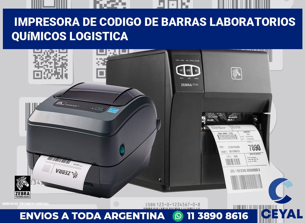 Impresora de codigo de barras Laboratorios químicos logistica